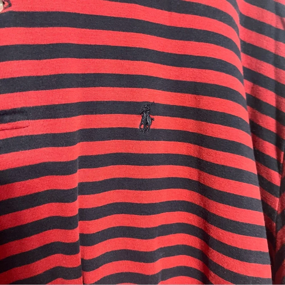 Red and Black‎ Striped Polo Shirt